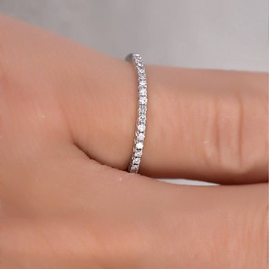 Brass Eternity Stackable Wedding Band with Cubic Zirconia