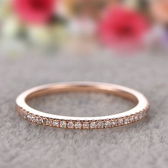 Brass Eternity Stackable Wedding Band with Cubic Zirconia