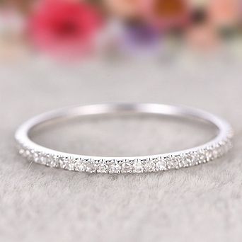 Brass Eternity Stackable Wedding Band with Cubic Zirconia