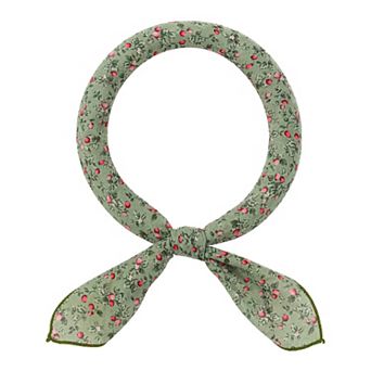 Women's Flowers Scarf Pastoral Square Lightweight Neckerchief Head Wrap Headhand for Travel Holiday