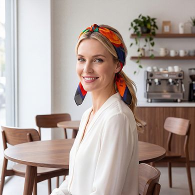 Women's Elegant Prints Scarf Square Silky Satin Headhand Head Wrap Professional Scarves
