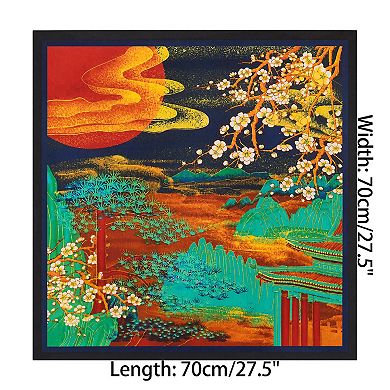 Women's Elegant Prints Scarf Square Silky Satin Headhand Head Wrap Professional Scarves