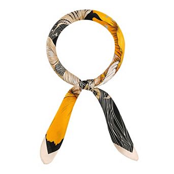 Women's Elegant Prints Scarf Square Silky Satin Headhand Head Wrap Professional Scarves