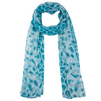 Women's Leopard Print Chiffon Scarf Retro Long Lightweight Neckerchief Head Wrap Bandanas