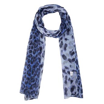 Women's Leopard Print Chiffon Scarf Retro Long Lightweight Neckerchief Head Wrap Bandanas