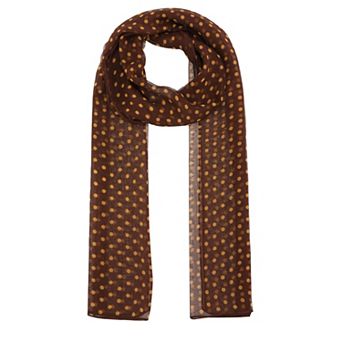 Women's Polka Dots Vintage Scarf Chiffon Long Lightweight Neckerchief Head Wrap for Travel