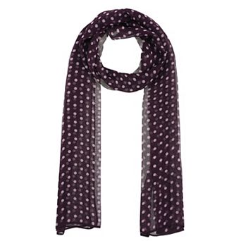 Women's Polka Dots Vintage Scarf Chiffon Long Lightweight Neckerchief Head Wrap for Travel