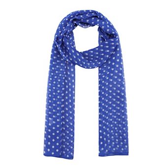 Women's Polka Dots Vintage Scarf Chiffon Long Lightweight Neckerchief Head Wrap for Travel