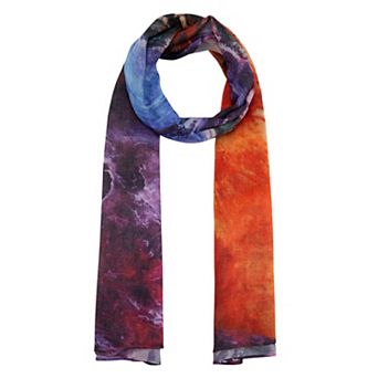 Women's Tie-dye Gradient Scarf Chiffon Long Lightweight Head Wrap for Travel Holiday