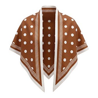 Women Polka Dot Triangle Scarf Versatile Silky Satin Head Wrap Bandanas for Spring Commuter