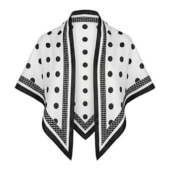 Women Polka Dot Triangle Scarf Versatile Silky Satin Head Wrap Bandanas for Spring Commuter