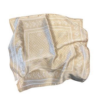 Women's Floral Vintage Scarf Retro Square Cashew Flowers Silky Satin Head Wrap Bandanas for Travel