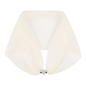 Women's Solid Magnetic Snap Scarf Elegant Silky Satin Fashion Neckerchief for Dinner Party Formal