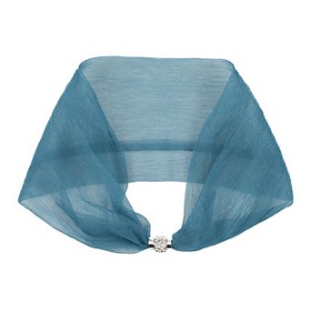 Women's Solid Magnetic Snap Scarf Elegant Silky Satin Fashion Neckerchief for Dinner Party Formal