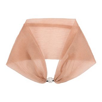 Women's Solid Magnetic Snap Scarf Elegant Silky Satin Fashion Neckerchief for Dinner Party Formal