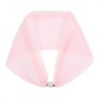 Women's Solid Magnetic Snap Scarf Elegant Silky Satin Fashion Neckerchief for Dinner Party Formal