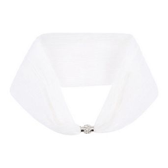 Women's Solid Magnetic Snap Scarf Elegant Silky Satin Fashion Neckerchief for Dinner Party Formal