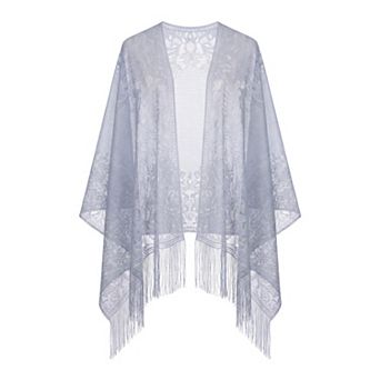 Women's Solid Lace Scarf with Tassels Long Shawl Elegant Head Wrap Bandanas for Wedding Banquet