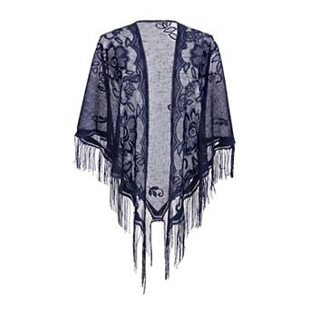 Women's Lace Triangular Scarf Solid Carved Wraps Head Bandanas for Banquet Party