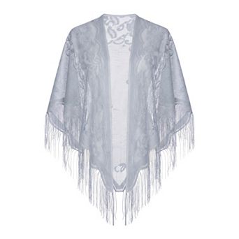 Women's Lace Triangular Scarf Solid Carved Wraps Head Bandanas for Banquet Party