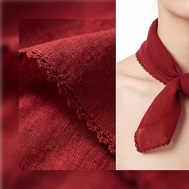 Women's Solid Cotton Scarf Retro Square Multicolored Neckerchief Head Scarves for Spring and Autumn