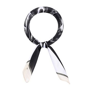 Women Rose Patterned Vintage Scarf Square Silky Satin 50s Neckerchief Head for Banquet Travel