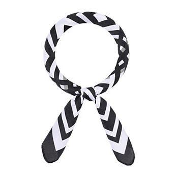 Women's Geometric Check Scarf Square Silky Satin Neckerchief Head Wrap Bandanas for Banquet Travel