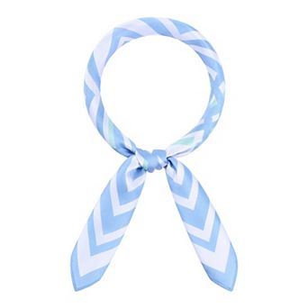 Women's Geometric Check Scarf Square Silky Satin Neckerchief Head Wrap Bandanas for Banquet Travel