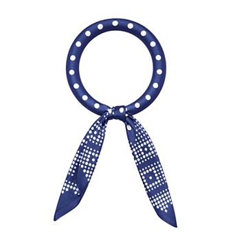 Women's Polka Dots Scarf Retro Square Geometric Silky Satin Head Wrap Bandanas Neck Scarves