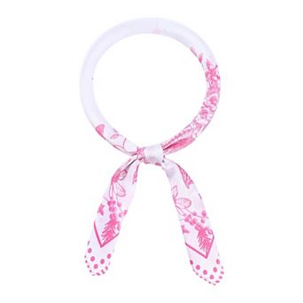 Women's Floral and Bird Pattern Silk Scarf Elegant Square Neckerchief Head Wrap for Travel Party