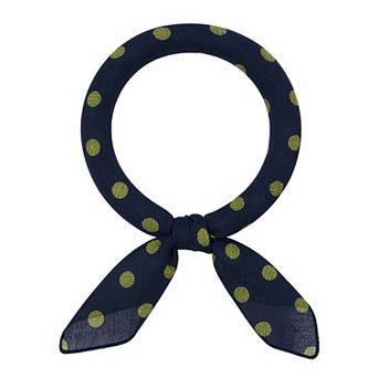Women's Retro Polka Dots Printed Square Scarf Small Blended Cotton Gauze Headscarf Neckerchief