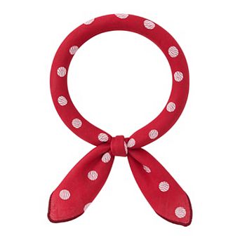Women's Retro Polka Dots Printed Square Scarf Small Blended Cotton Gauze Headscarf Neckerchief