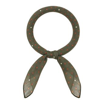 Women Retro Polka Dot Printed Square Scarves Contrast Color Small Blended Cotton Gauze Neckerchief