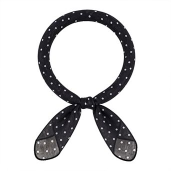 Women Retro Polka Dot Printed Square Scarves Contrast Color Small Blended Cotton Gauze Neckerchief