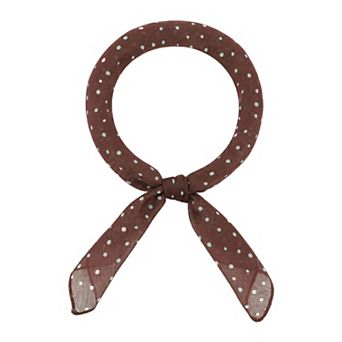 Women Retro Polka Dot Printed Square Scarves Contrast Color Small Blended Cotton Gauze Neckerchief