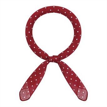 Women Retro Polka Dot Printed Square Scarves Contrast Color Small Blended Cotton Gauze Neckerchief