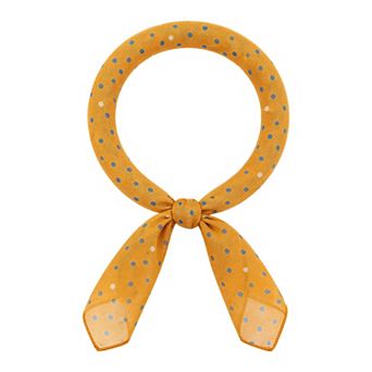 Women Retro Polka Dot Printed Square Scarves Contrast Color Small Blended Cotton Gauze Neckerchief