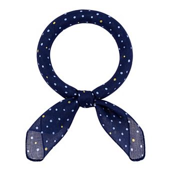 Women Retro Polka Dot Printed Square Scarves Contrast Color Small Blended Cotton Gauze Neckerchief