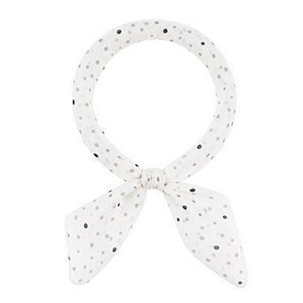Women Retro Polka Dot Printed Square Scarves Contrast Color Small Blended Cotton Gauze Neckerchief