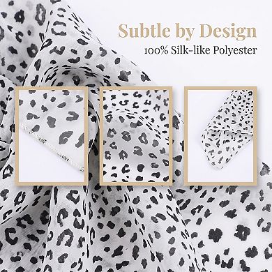 Women's Leopard Printed Small Square Scarves Blended Cotton Gauze Headscarf Neckerchief