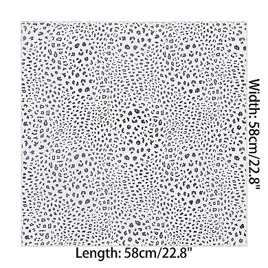 Women's Leopard Printed Small Square Scarves Blended Cotton Gauze Headscarf Neckerchief