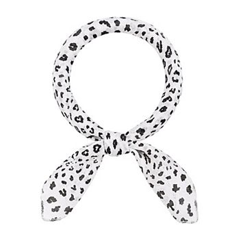Women's Leopard Printed Small Square Scarves Blended Cotton Gauze Headscarf Neckerchief