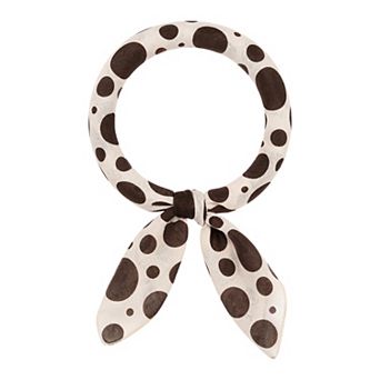 Women's Polka Dots Printed Small Square Scarves Blended Cotton Gauze Headscarf Neckerchief