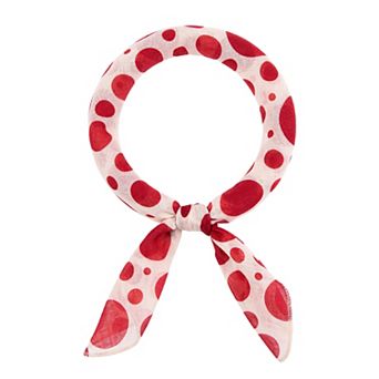 Women's Polka Dots Printed Small Square Scarves Blended Cotton Gauze Headscarf Neckerchief