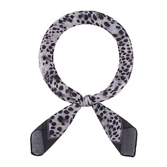 Women's Leopard Cheetah Printed Blended Cotton Scarves Small Square Gauze Headscarf Neckerchief