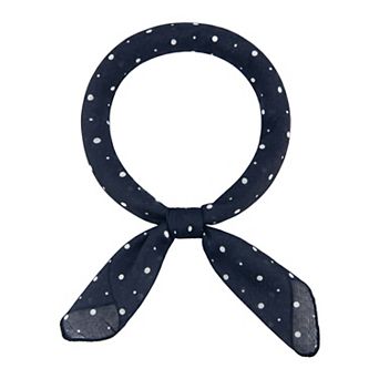 Women's Retro Polka Dots Printed Square Scarves Small Blended Cotton Gauze Neckerchief