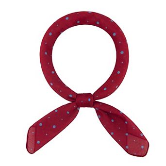 Women's Retro Polka Dots Printed Square Scarves Small Blended Cotton Gauze Neckerchief