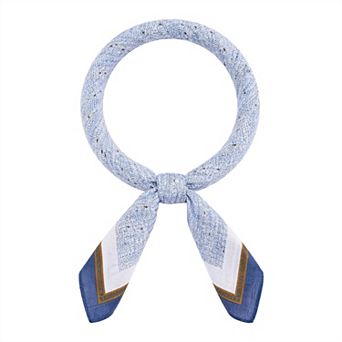 Women's Contrast Color Trim Printed Square Scarves Headband Headscarf Neckerchief