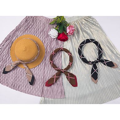 Women's Heart Plaid Printed Square Scarves Headband Headscarf Neckerchief
