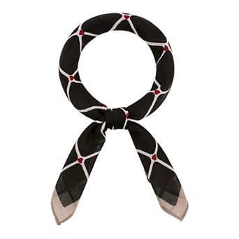 Women's Heart Plaid Printed Square Scarves Headband Headscarf Neckerchief